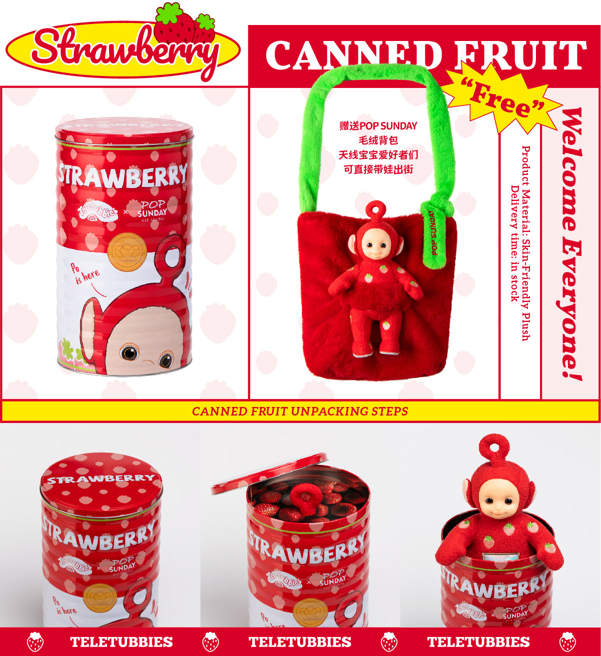 POP SUNDAY Teletubbies Canned Fruit Plush