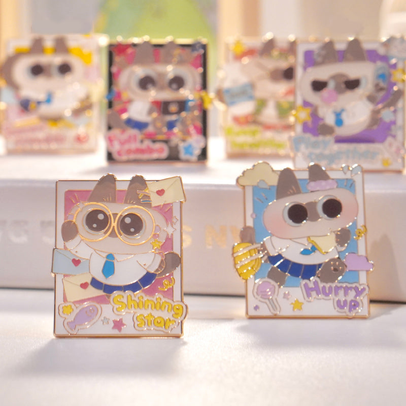 Siamese Cat Metal badge Pins & Badges Blind box