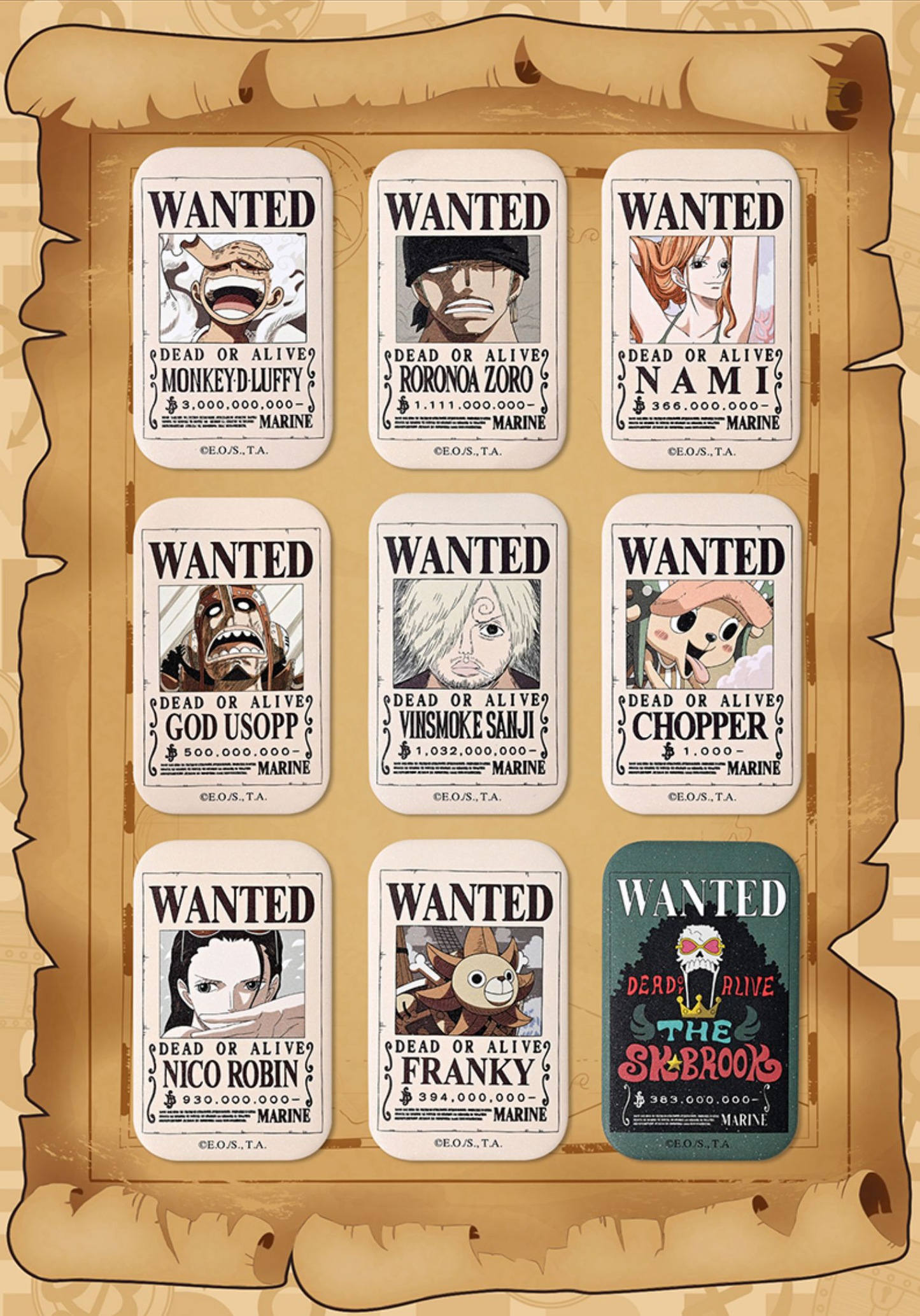 One Piece 25th Anniversary Limited Edition - Wanted Poster Series Pin Badge Vol.3