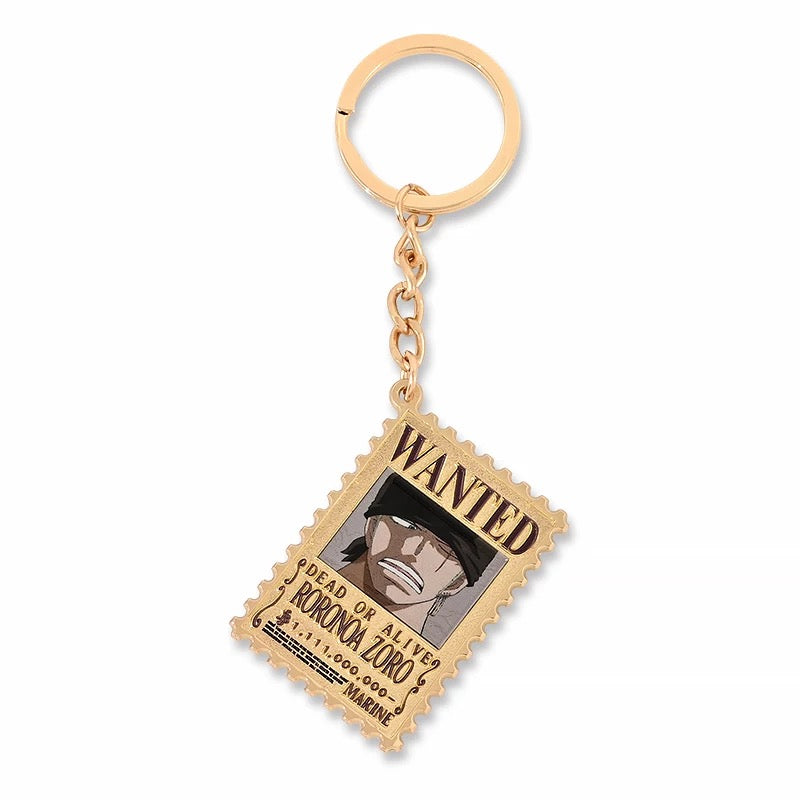 One Piece Wanted Poster Alloy Keychain