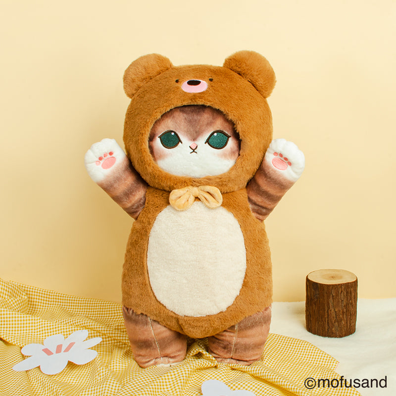 Mofusand Long tailed cat Brown Bear