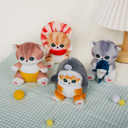Mofusand Shark Cat Plush keychain