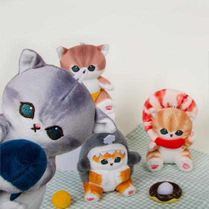 Mofusand Shark Cat Plush keychain