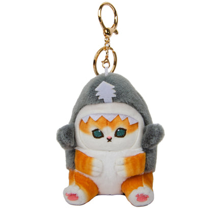 Mofusand Shark Cat Plush keychain