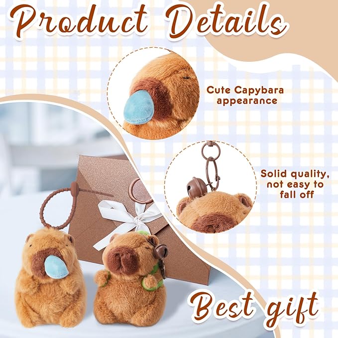 Adorable Capybara Plush Keychain Collection- Cute Animal Gift for Fans #3