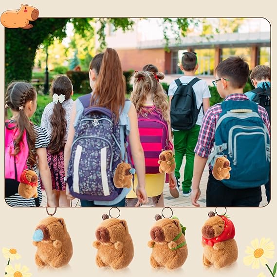 Adorable Capybara Plush Keychain Collection- Cute Animal Gift for Fans #3