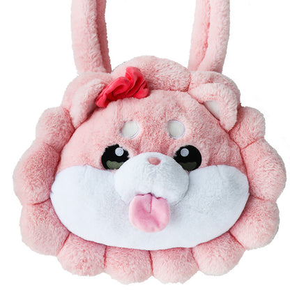 DODOWO Cabbage Dog Rosette Plush Shoulder Bag