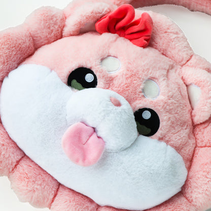 DODOWO Cabbage Dog Rosette Plush Shoulder Bag