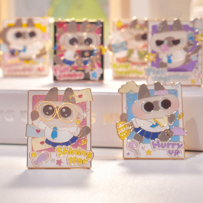 KADOKAWA Siamese Cat Metal badge Pins & Badges Blind Box