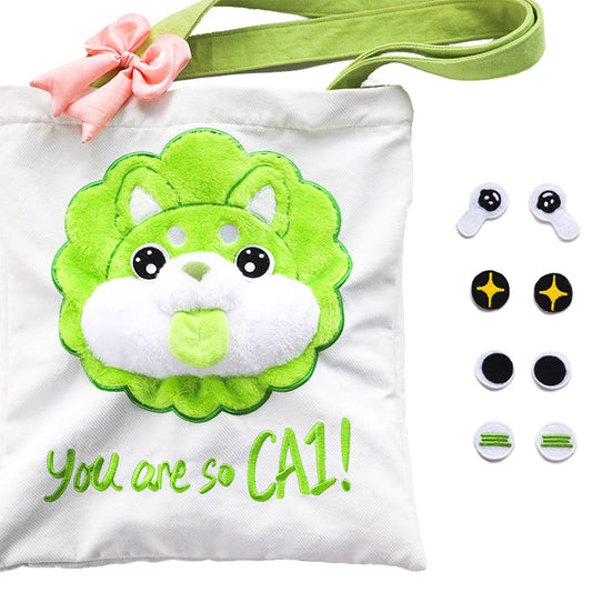 DODOWO Cabbage Dog Canvas Tote Bag