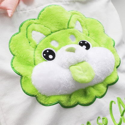 DODOWO Cabbage Dog Canvas Tote Bag