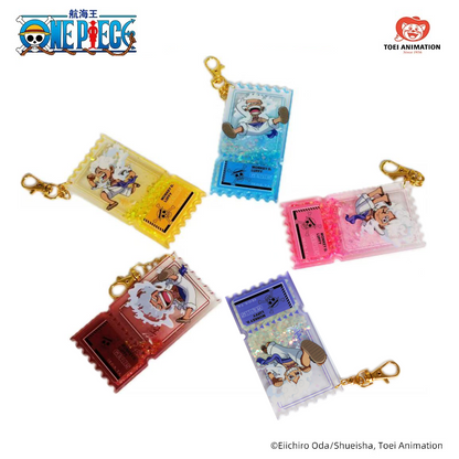 One Piece: Gear 5 Nika Luffy Acrylic Glitter Snow Globe Ticket Keychain