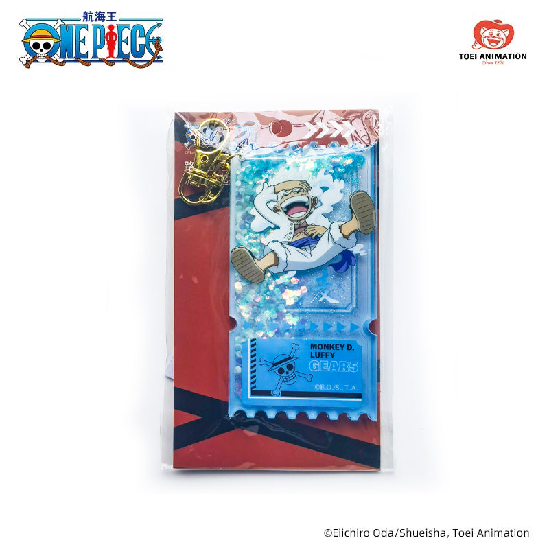 One Piece: Gear 5 Nika Luffy Acrylic Glitter Snow Globe Ticket Keychain