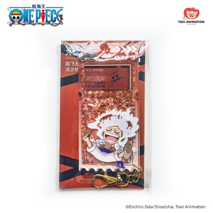 One Piece: Gear 5 Nika Luffy Acrylic Glitter Snow Globe Ticket Keychain
