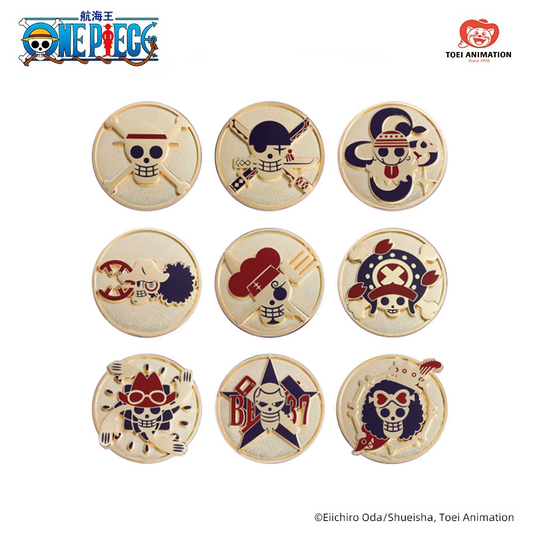 One Piece Straw Hat Pirates' Golden Skull Badge Blind Boxes