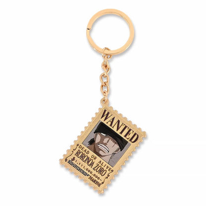 One Piece Wanted Poster Alloy Keychain