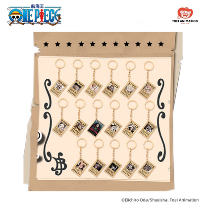 One Piece Wanted Poster Alloy Keychain